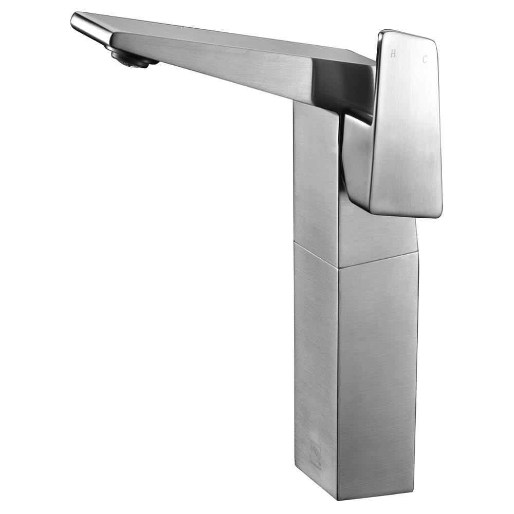 Alfi Trade Brushed Nickel Single Hole Tall Bathroom Faucet