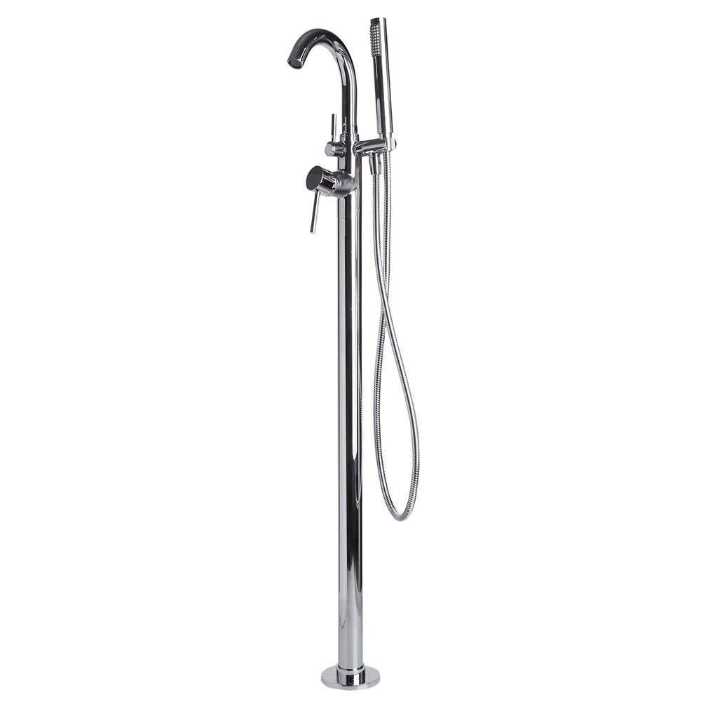 Alfi Trade Polished Chrome Single Lever Floor Mounted Tub Filler Mixer w Hand Held Shower Head