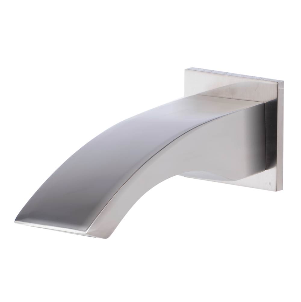 Alfi Trade Brushed Nickel Curved Wallmounted Tub Filler Bathroom Spout