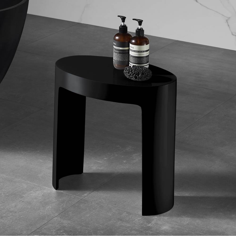 Alfi Trade Black Matte Solid Surface Resin Bathroom/Shower Stool