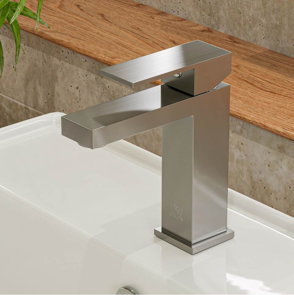 Alfi Trade Brushed Nickel Square Single Lever Bathroom Faucet