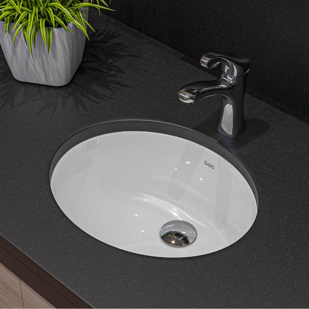 Alfi Trade EAGO BC224 White Ceramic 18''x15'' Undermount Oval Bathroom Sink