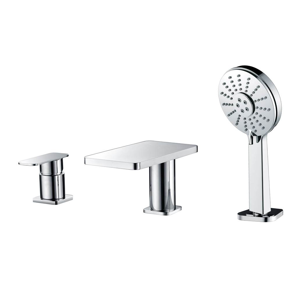 Alfi Trade Polished Chrome Deck Mounted Tub Filler with Hand Held Showerhead