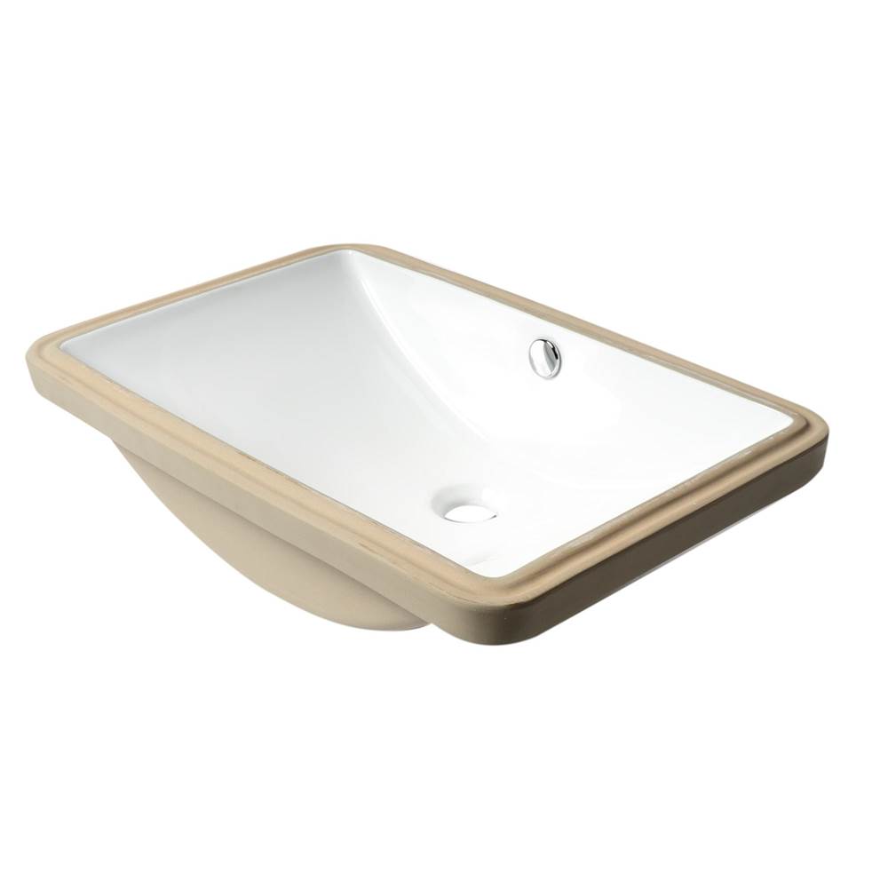 Alfi Trade ALFI brand ABC603 White 24'' Rectangular Undermount Ceramic Sink