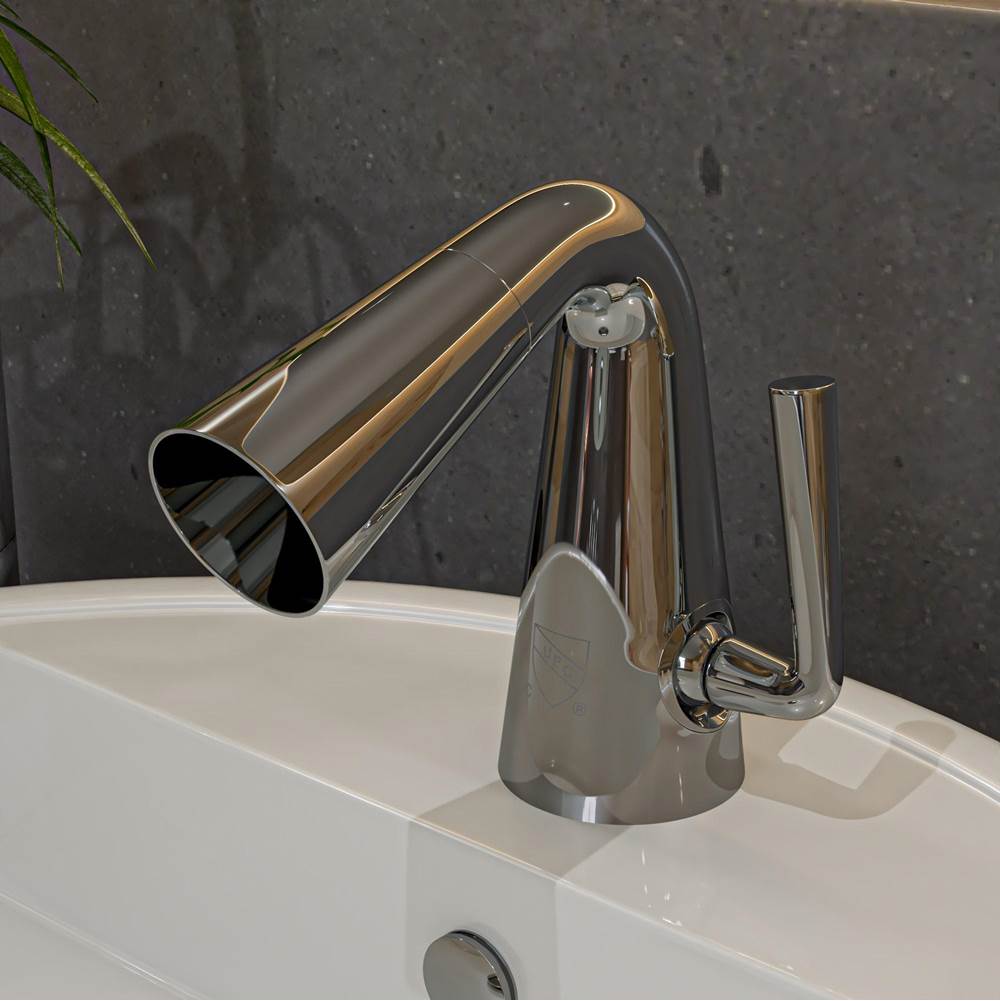 Alfi Trade Polished Chrome Single Hole Cone Waterfall Bathroom Faucet