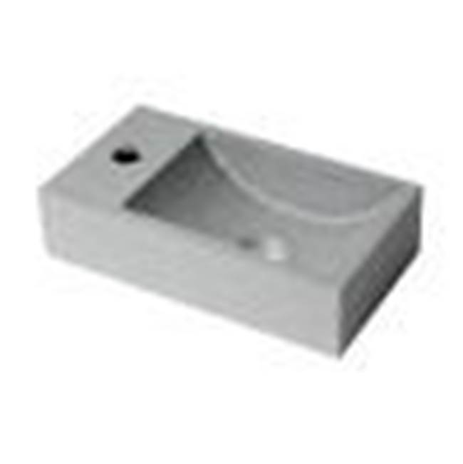 Alfi Trade 16'' Small Rectangular Solid Concrete Gray Matte Wall Mounted Bathroom Sink