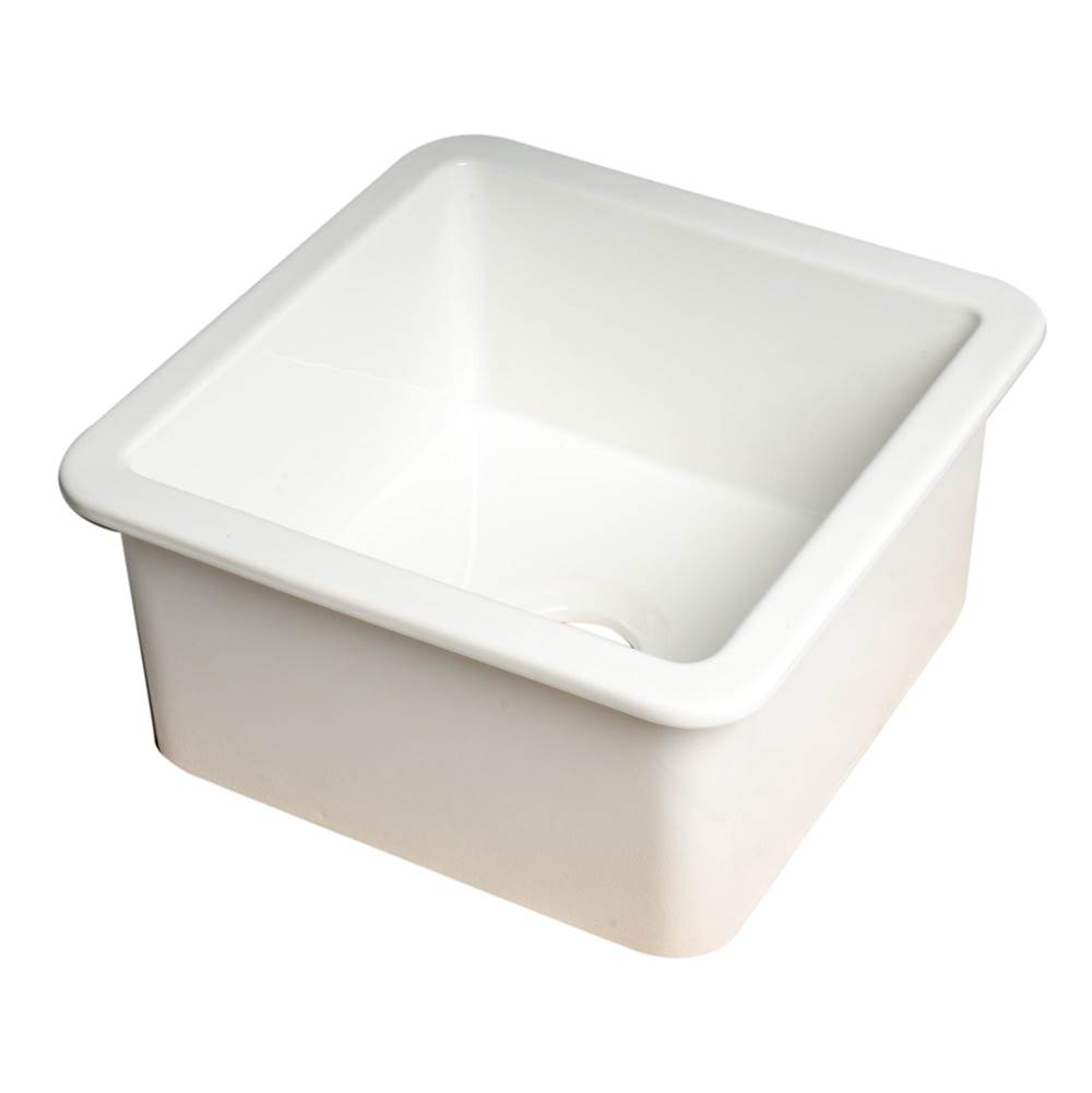 Alfi Trade White Square 18'' x 18'' Undermount / Drop In Fireclay Prep Sink