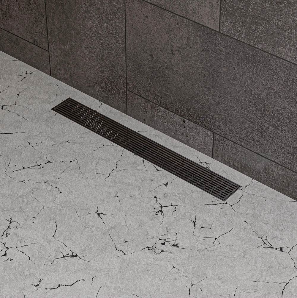 Alfi Trade 24'' Modern Stainless Steel Linear Shower Drain with Groove Lines