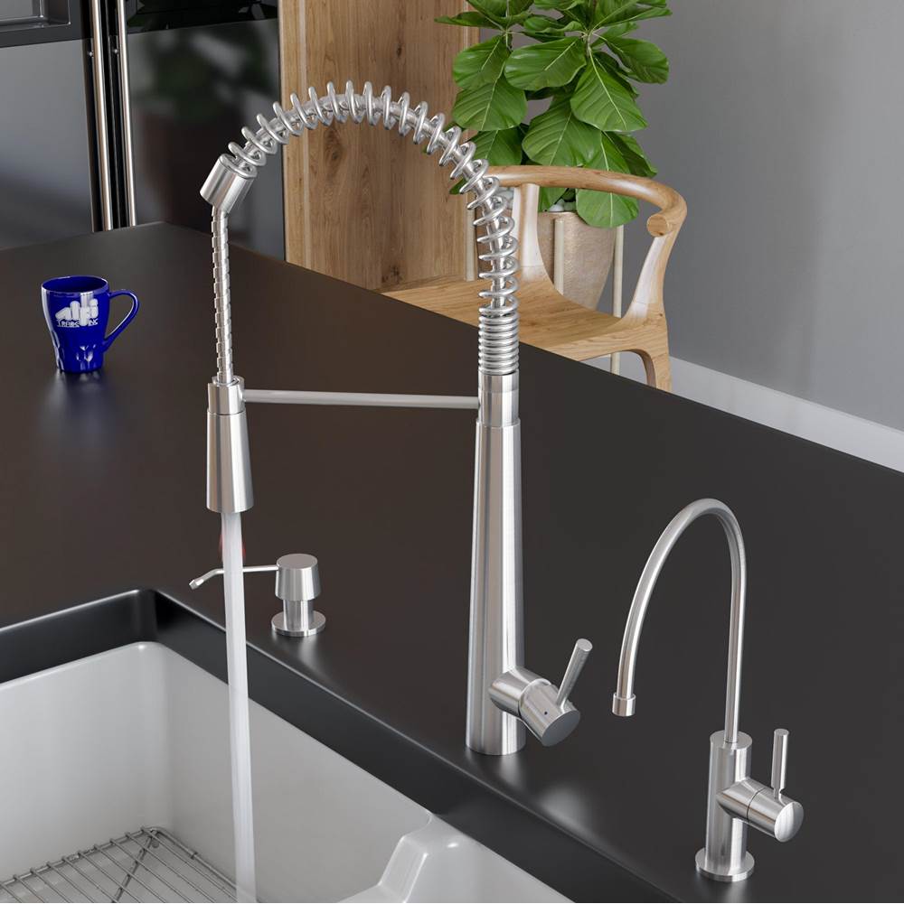 Alfi Trade Solid Stainless Steel Commercial Spring Kitchen Faucet