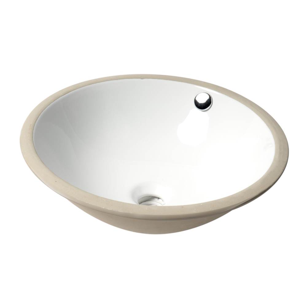 Alfi Trade ALFI brand ABC601 White 17'' Round Undermount Ceramic Sink