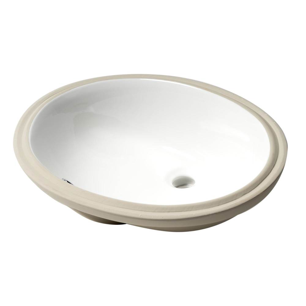 Alfi Trade ALFI brand ABC602 White 23'' Oval Undermount Ceramic Sink