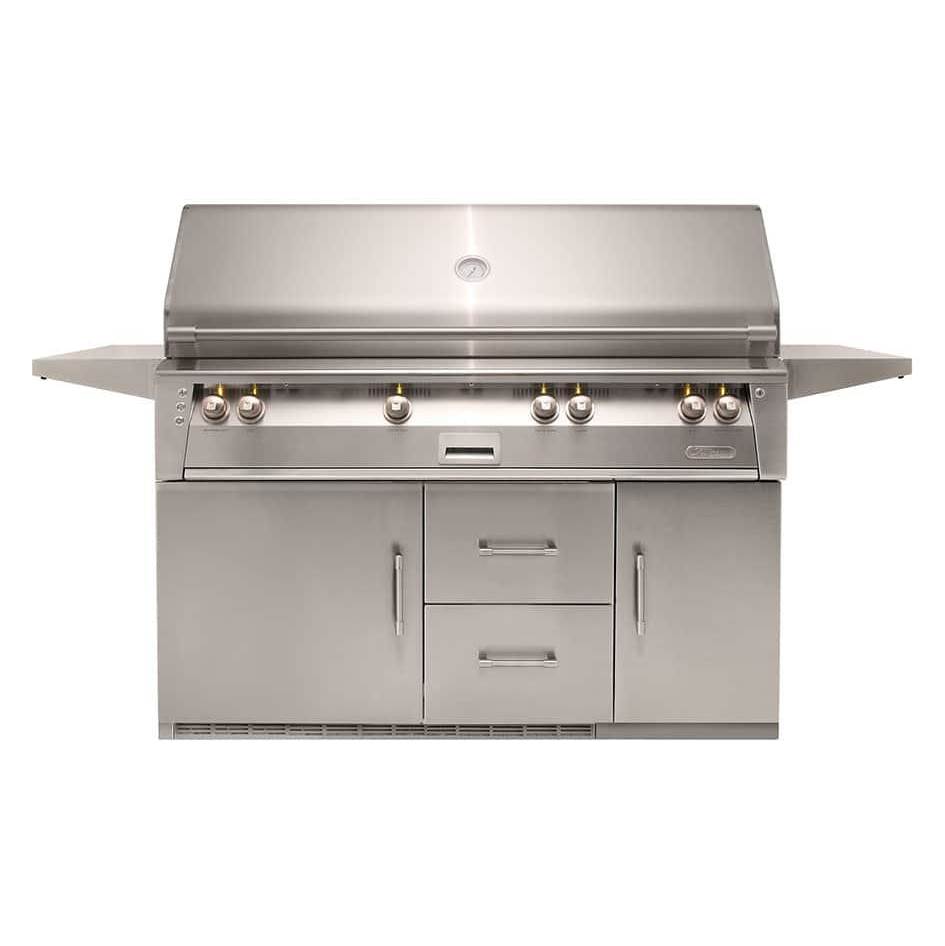 Alfresco 56'' Sear Zone Grill On Refrigerated Base - Signal White-Gloss