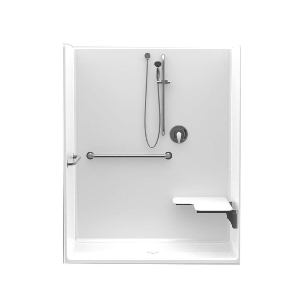 Aquatic 1603CFS 34 x 34 AcrylX Alcove Center Drain One-Piece Shower in White