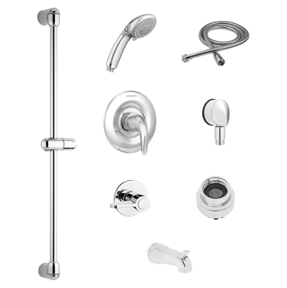 American Standard Commercial Shower System Trim Kit 1.5 gpm/5.7 Lpm With 36-Inch Slide Bar, Hand Shower and Tub Spout