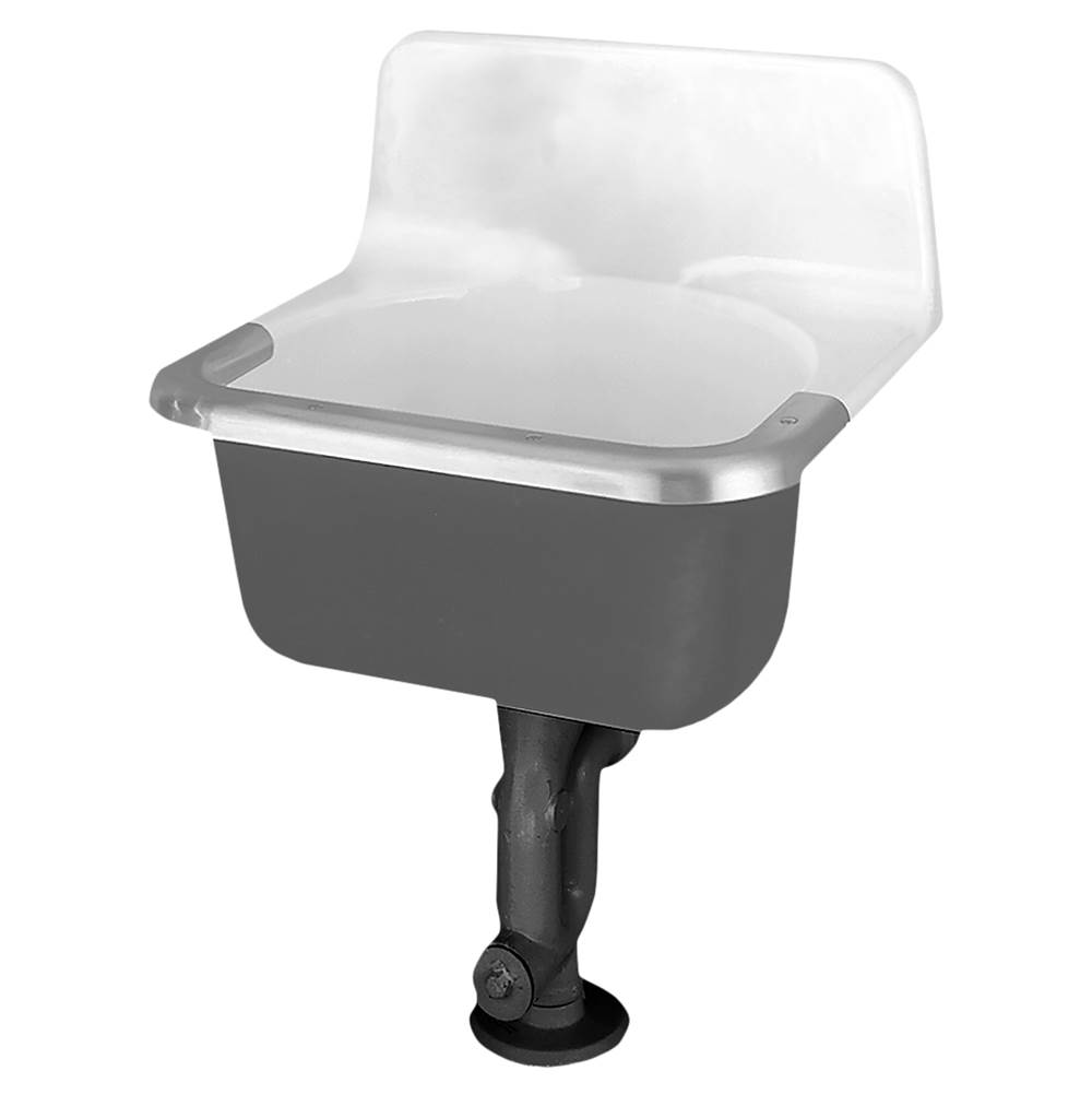 American Standard Akron™ Wall-Hung Cast Iron Service Sink With Plain Back and Rim Guard