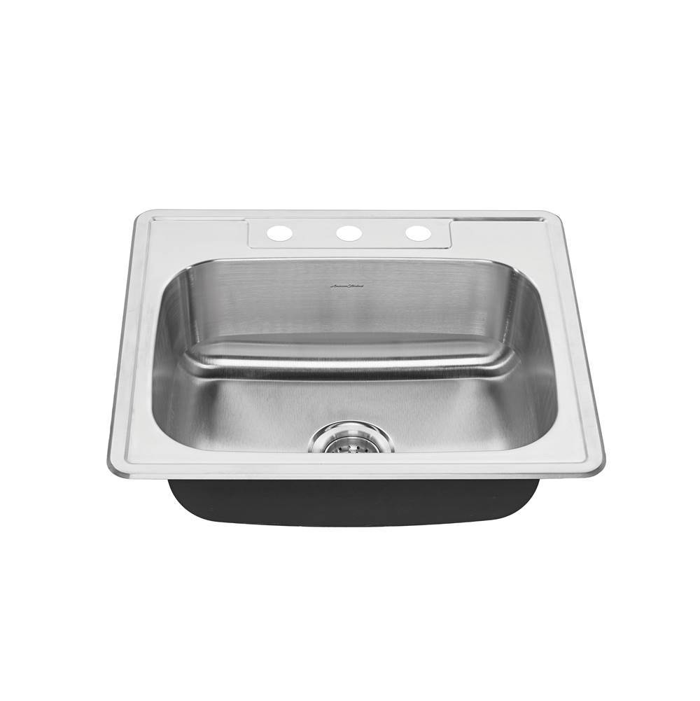 American Standard Colony® 25 x 22-Inch Stainless Steel 3-Hole Top Mount Single Bowl ADA Kitchen Sink