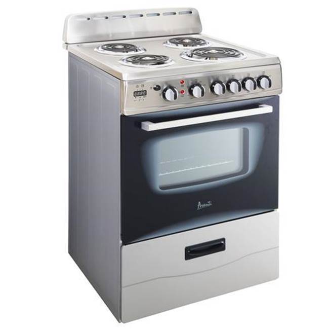 Avanti 20'' Electric Range - 3/6'' and 1/8'' Coil Burners - Black / Stainless Steel