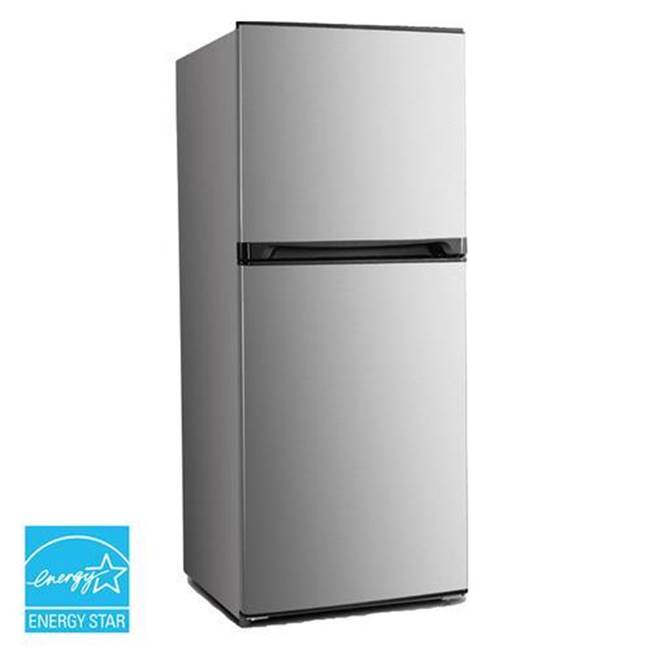 Avanti 7.0 Cu. Ft Frost Free Refrigerator Reversible Door - Left or Right Swing Adjustable Glass Shelveswith Black Cabinet and Stainless Doors