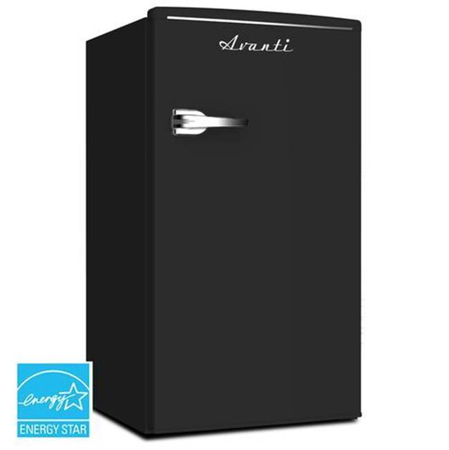 Avanti 3.1 Cu. Ft. Single Door Retro Style Refrigerator / Manual Defrost / Wire Shelf / Black