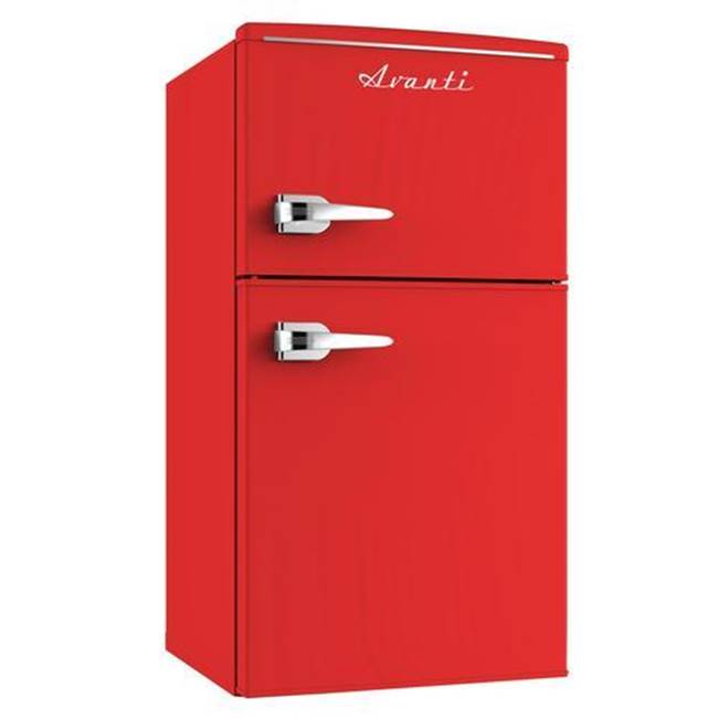 Avanti 3.0 Cu. Ft. Two Door Retro Style Refrigerator/Manual Defrost /Glass Shelves/Red