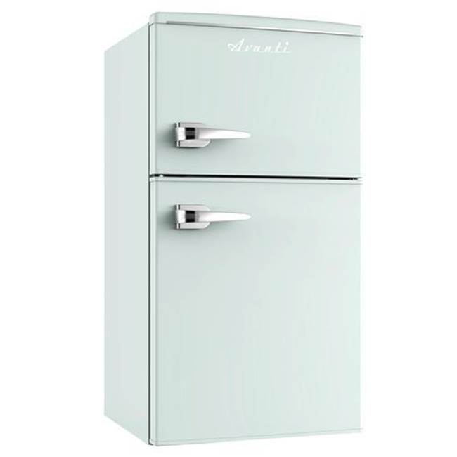 Avanti 3.0 Cu. Ft. Two Door Retro Style Refrigerator/Manual Defrost /Glass Shelves/Seafoam Green