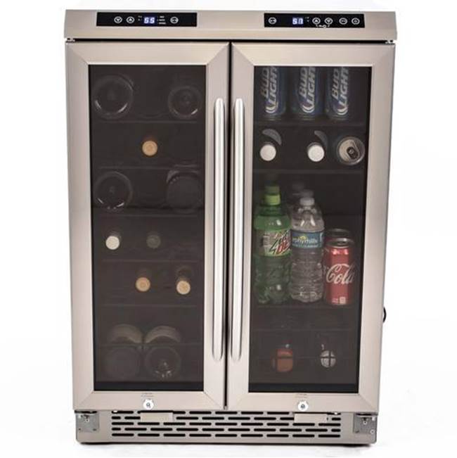Avanti 24'' Side by Side Wine Chiller and Beverage Cooler Wine Chiller (Left Zone)19 Bottle CapacityBeverage Cooler (Right Zone) 54 Cans (12 oz.)…