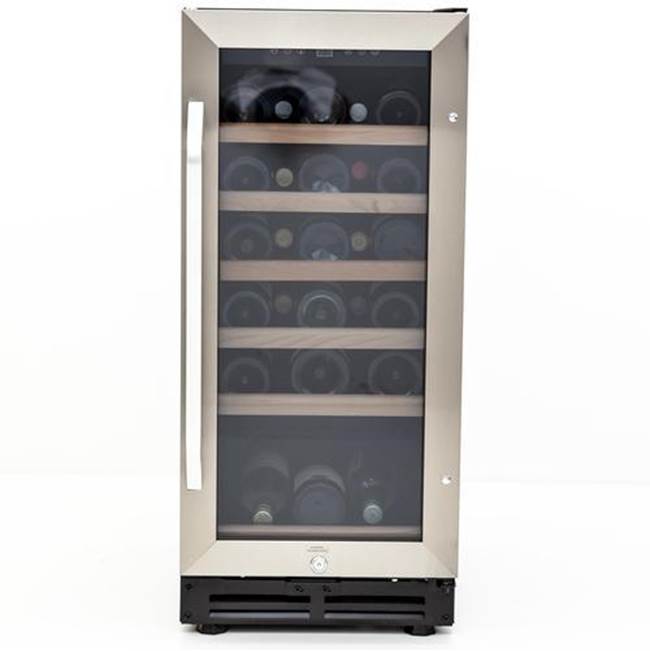 Avanti 15'' Wine Cooler matches BCA3115S3S Built-In or Free Standing InstallationOne Touch Dual Function Electronic Display Holds up to 30 BottlesA…