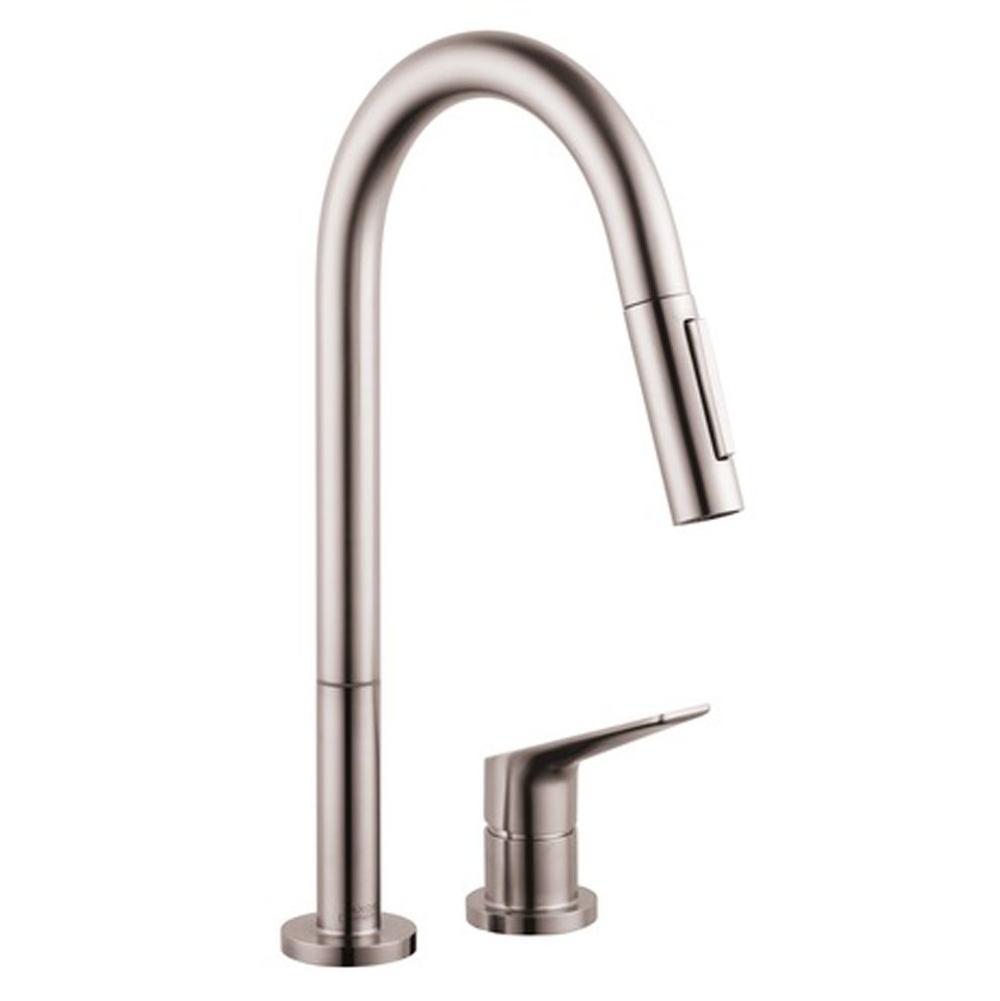 Axor Citterio M 2-Hole Single-Handle Kitchen Faucet 2-Spray Pull-Down, 1.75 GPM in Steel Optic