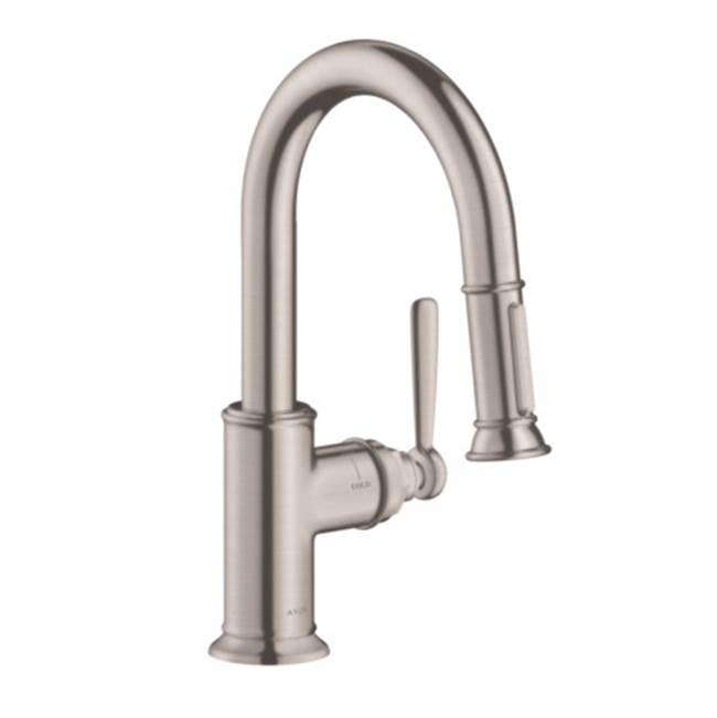 Axor Montreux Prep Kitchen Faucet 2-Spray Pull-Down, 1.75 GPM in Steel Optic