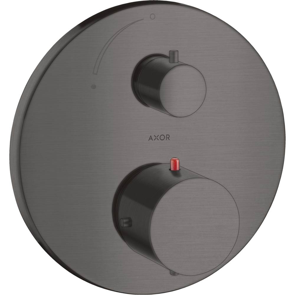 Axor Starck Thermostatic Trim with Volume Control in Brushed Black Chrome