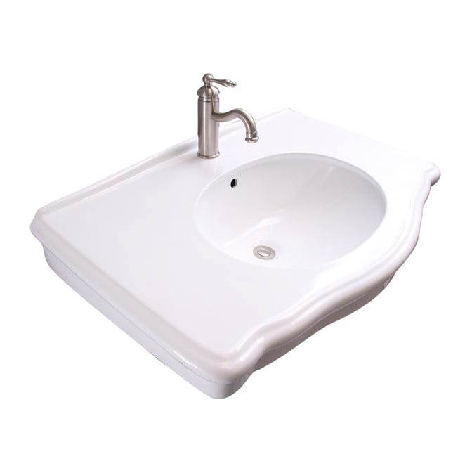 Barclay Anders Wall Hung w/Overflow1 Faucet Hole, White