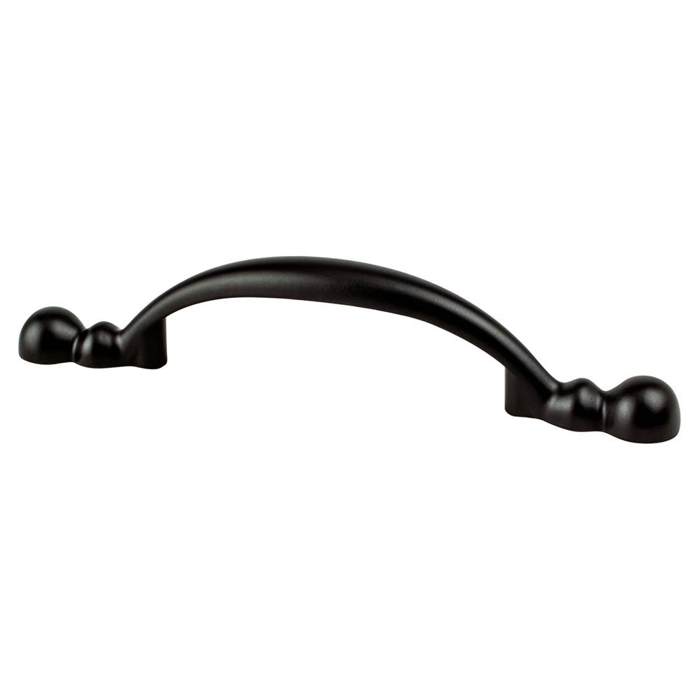 Berenson Traditional Advantage Four 3 inch CC Matte Black Rounded End Pull