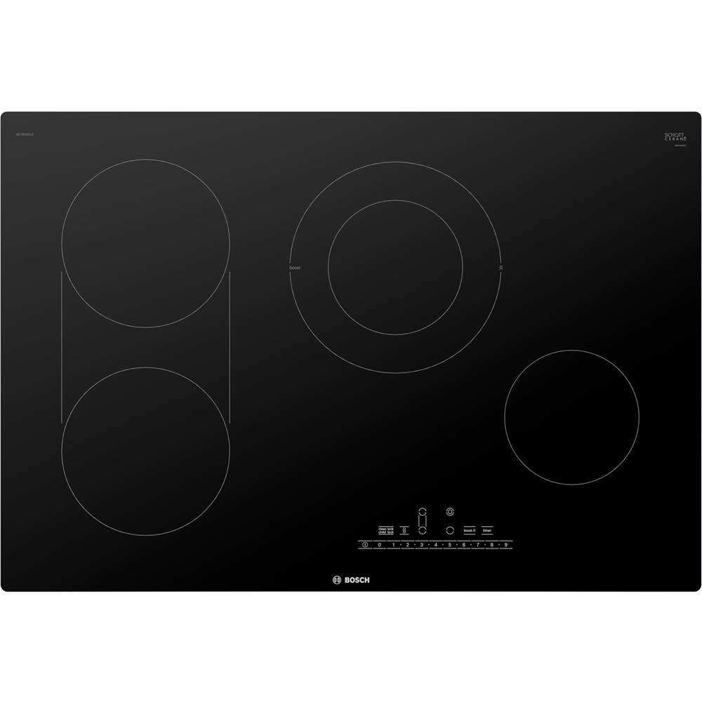 Bosch 36'' Electric Cooktop, 800 Series, Black, Stainless Steel Frame