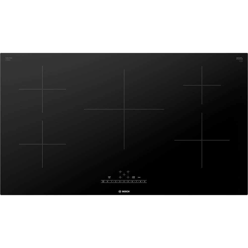 Bosch 30'' Induction Cooktop, 800 Series, Black, Stainless Steel Frame, Home Connect