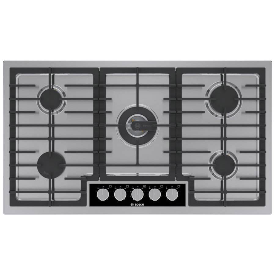Bosch 36'' Gas Cooktop, Benchmark, Stainless Steel, FlameSelect