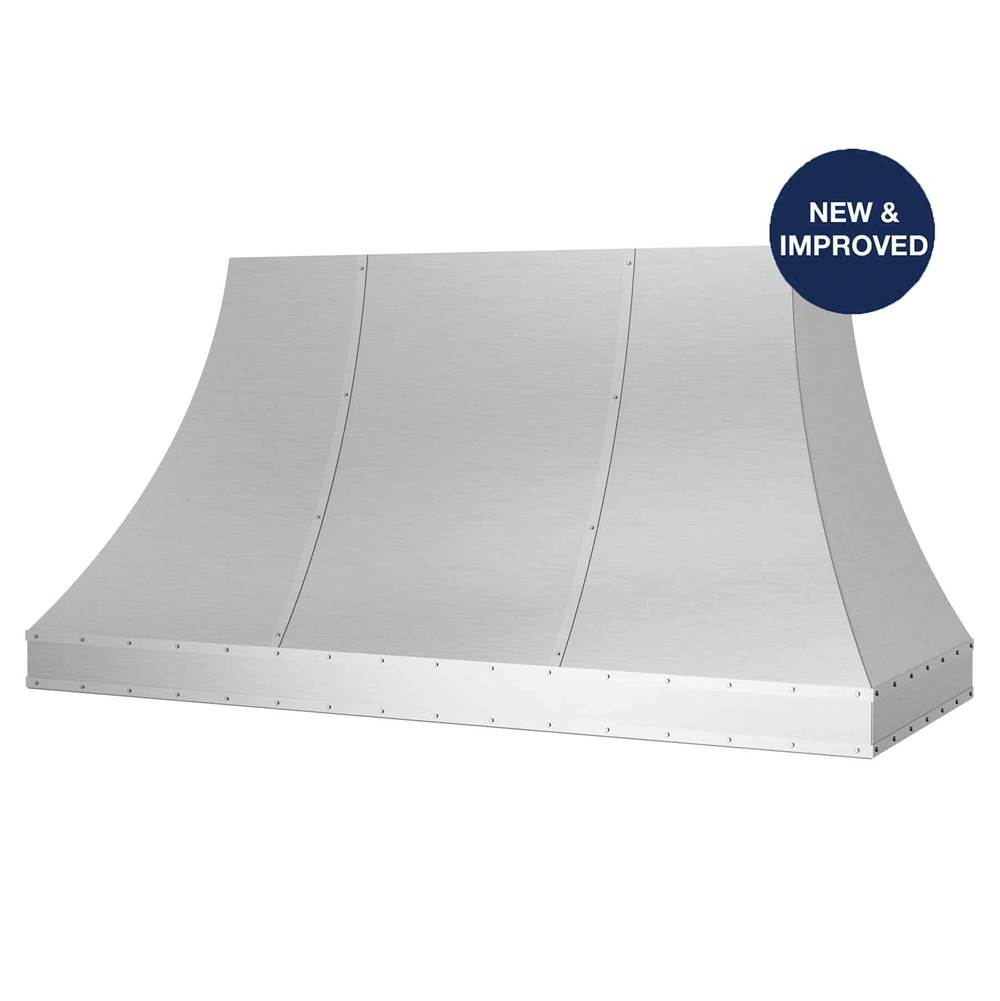 BlueStar 60'' Sahara Curved Sides Wall Hood With Designer Metal Strapping And Rivets.