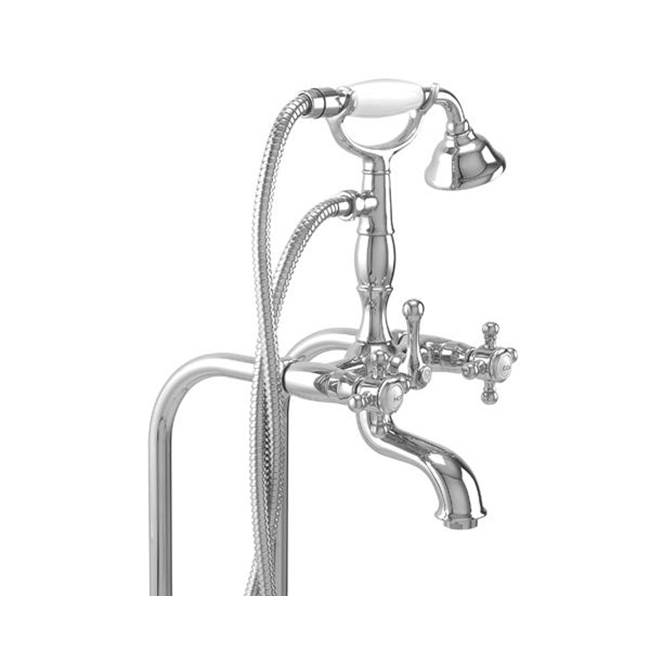 California Faucets Deluxe Floor Mount ''Telephone'' Set with Customer Specified Handles
