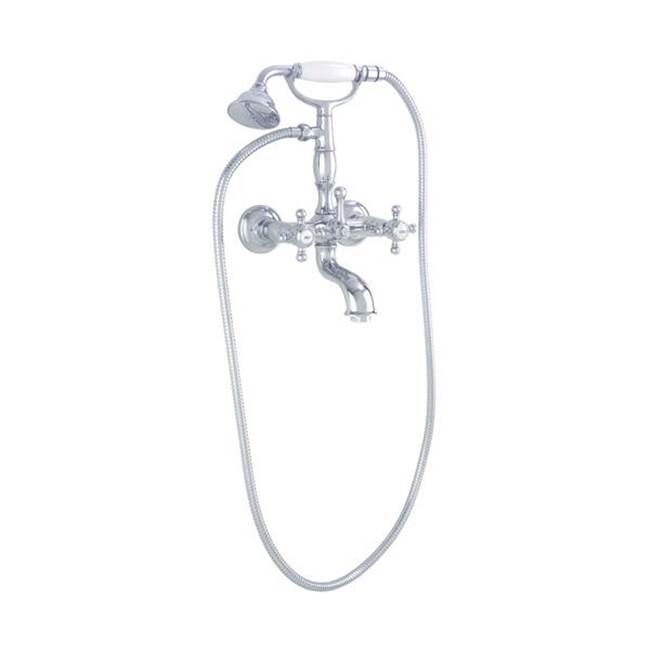 California Faucets Deluxe Wall Mount ''Telephone'' Set with Customer Specified Handles