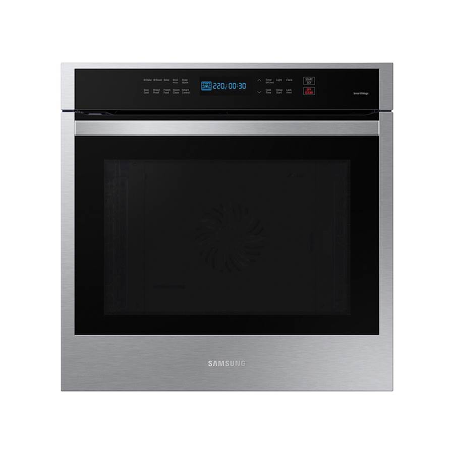 Samsung Single Oven, True Convection, Ladder Racks,  Digital Touch Controls, Wi-Fi, Catalytic Clean Steam Clean, 3.1 cu-ft, 24''