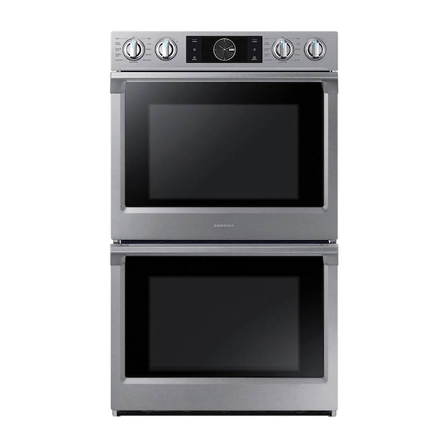 Samsung Double Oven, Flex Duo (Upper), Knob LCD Interface, Steam Cooking, Dual Fan True Convection, Glide Rack (Both), Wi-Fi, 5.1 cu-ft, 30''