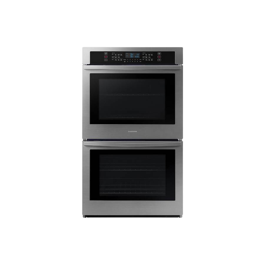 Samsung Double Oven, Thermal, Self-Clean Steam Clean, Halogen Lighting System, Glass Touch Controls, 2-Wire Racks (Upper and Lower), Wi-Fi, 5.1 cu-ft, 30''