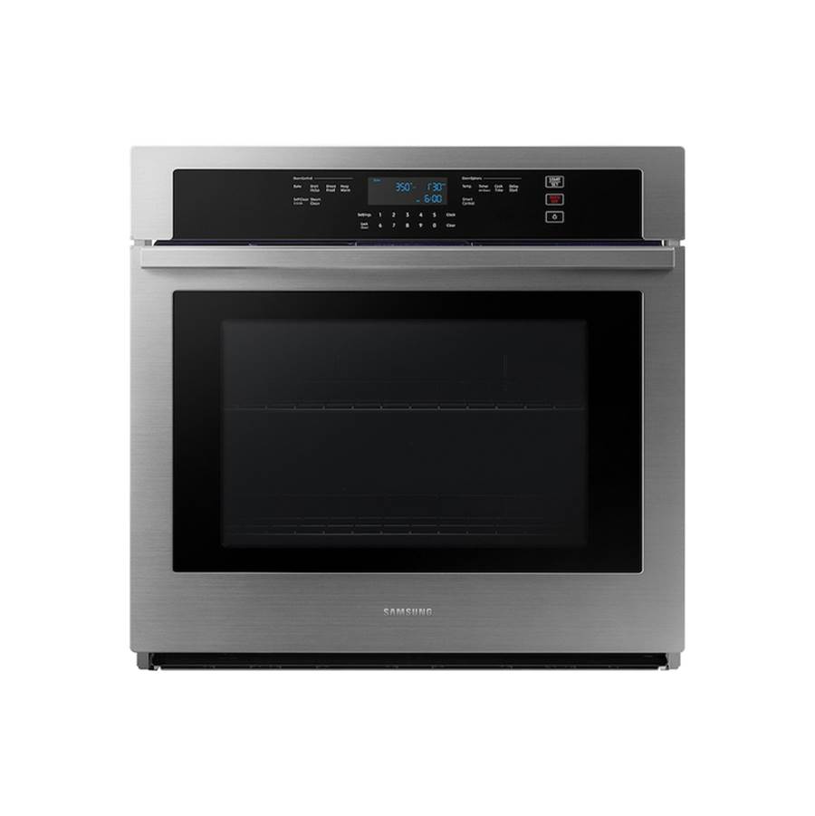 Samsung Single Oven, Thermal, Self Clean Steam Clean, Halogen Lighting System, Glass Touch Controls, 2 Wire Racks, Wi-Fi, 5.1 cu-ft, 30''