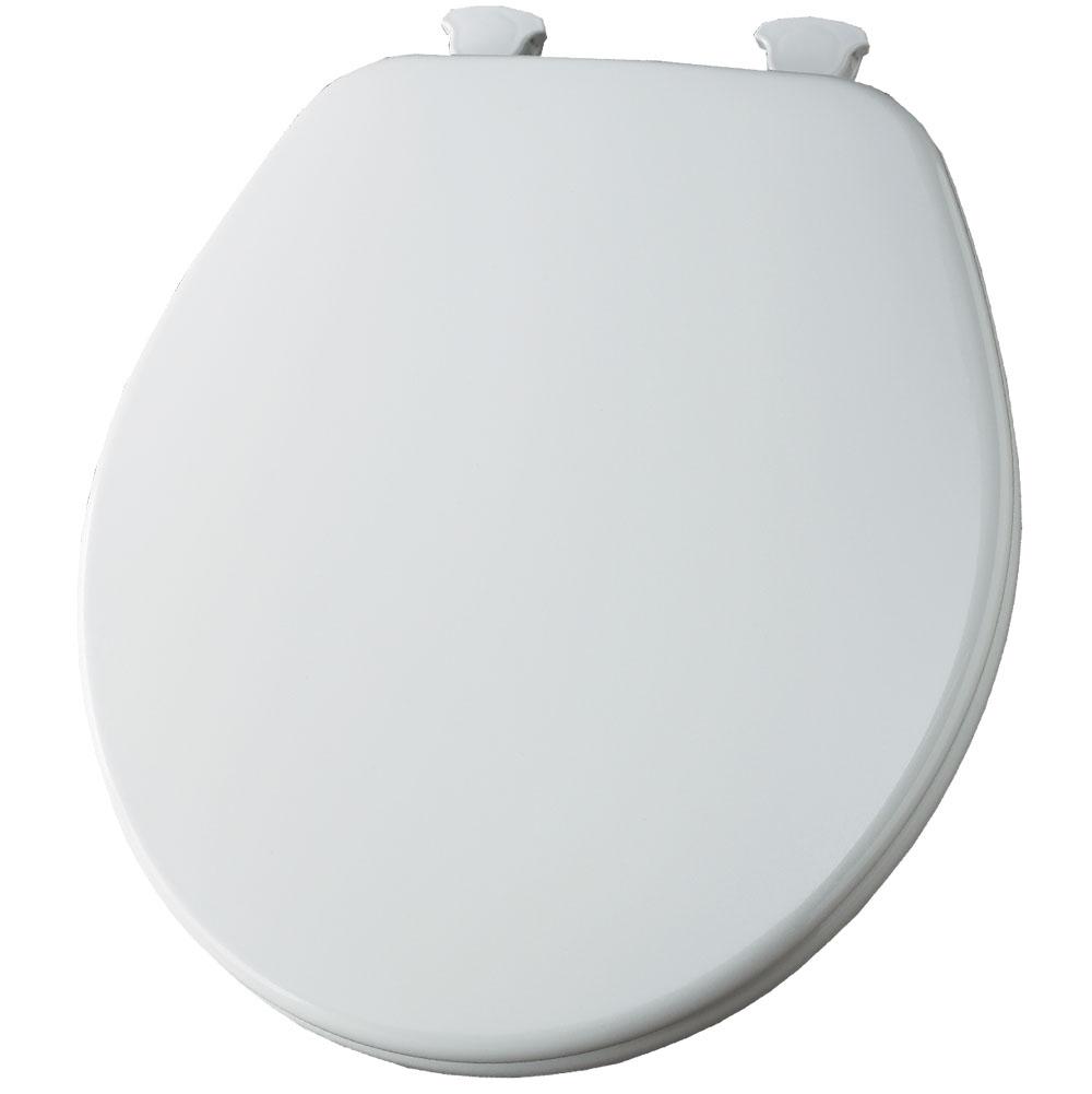 Church Round Enameled Wood Toilet Seat Bone Removes for Cleaning