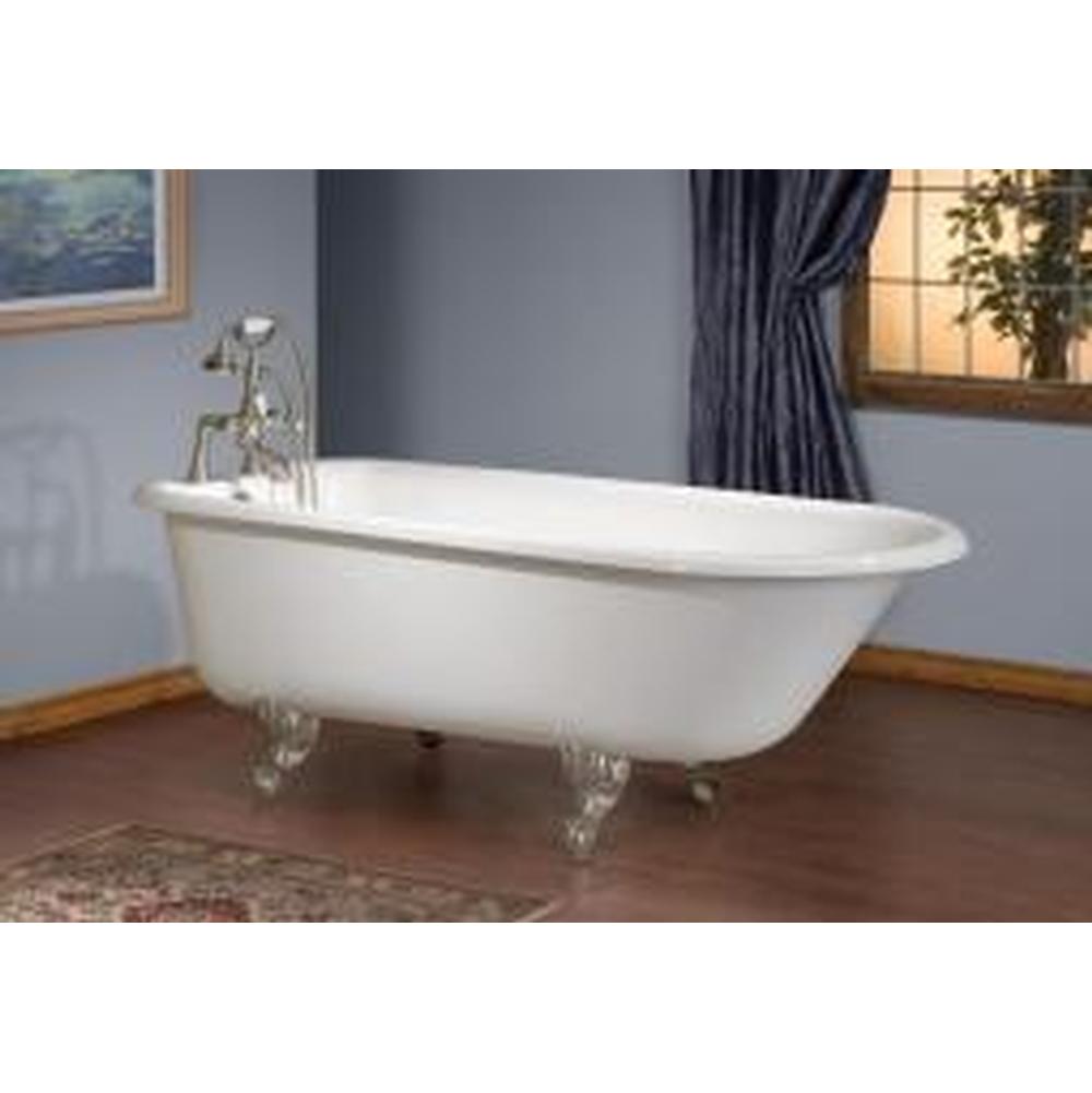 Cheviot Products TRADITIONAL Cast Iron Bathtub with Faucet Holes in Wall of Tub