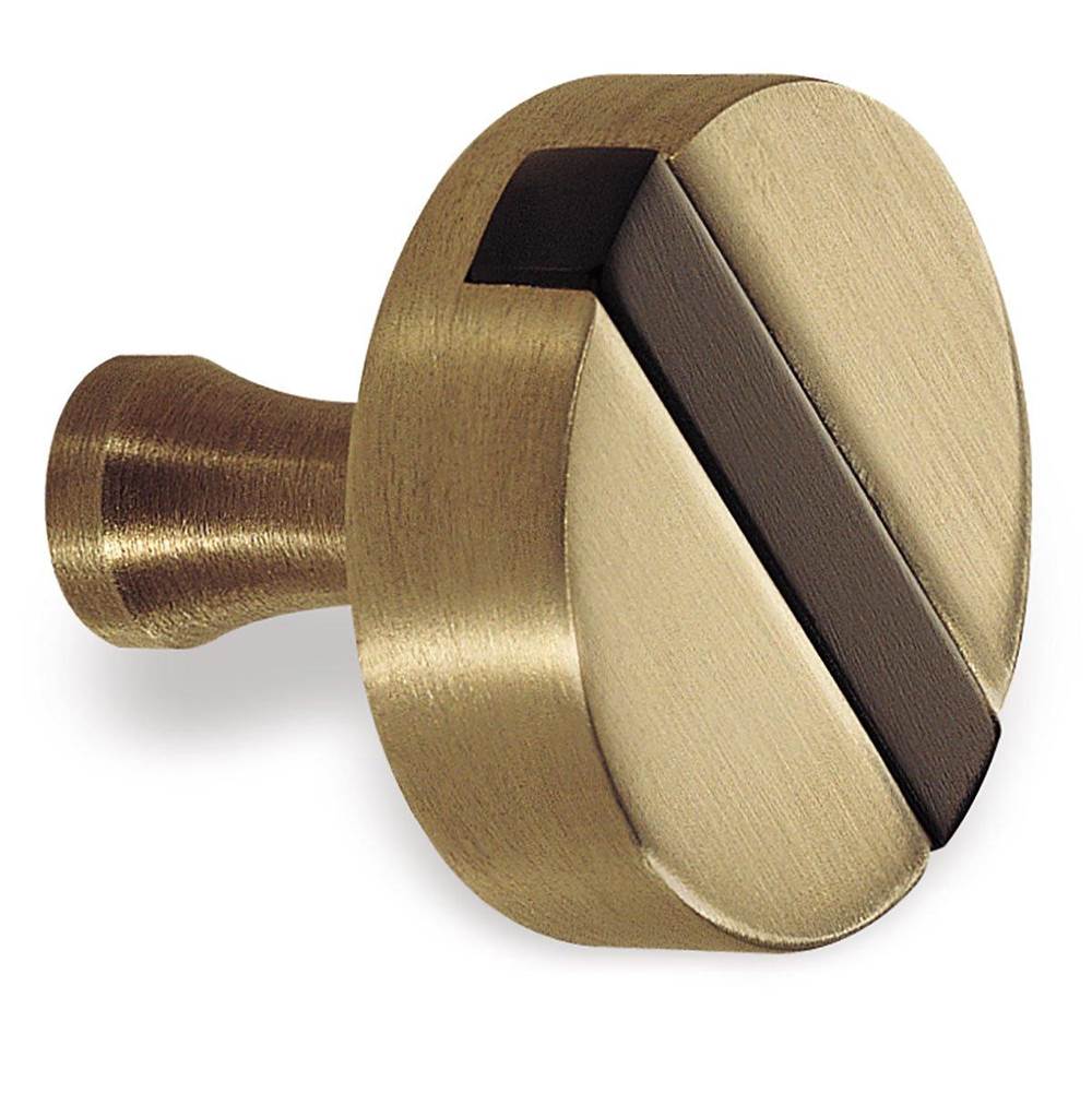 Colonial Bronze Top Striped Cabinet Knob Hand Finished in Matte Satin Black and Matte Satin Copper
