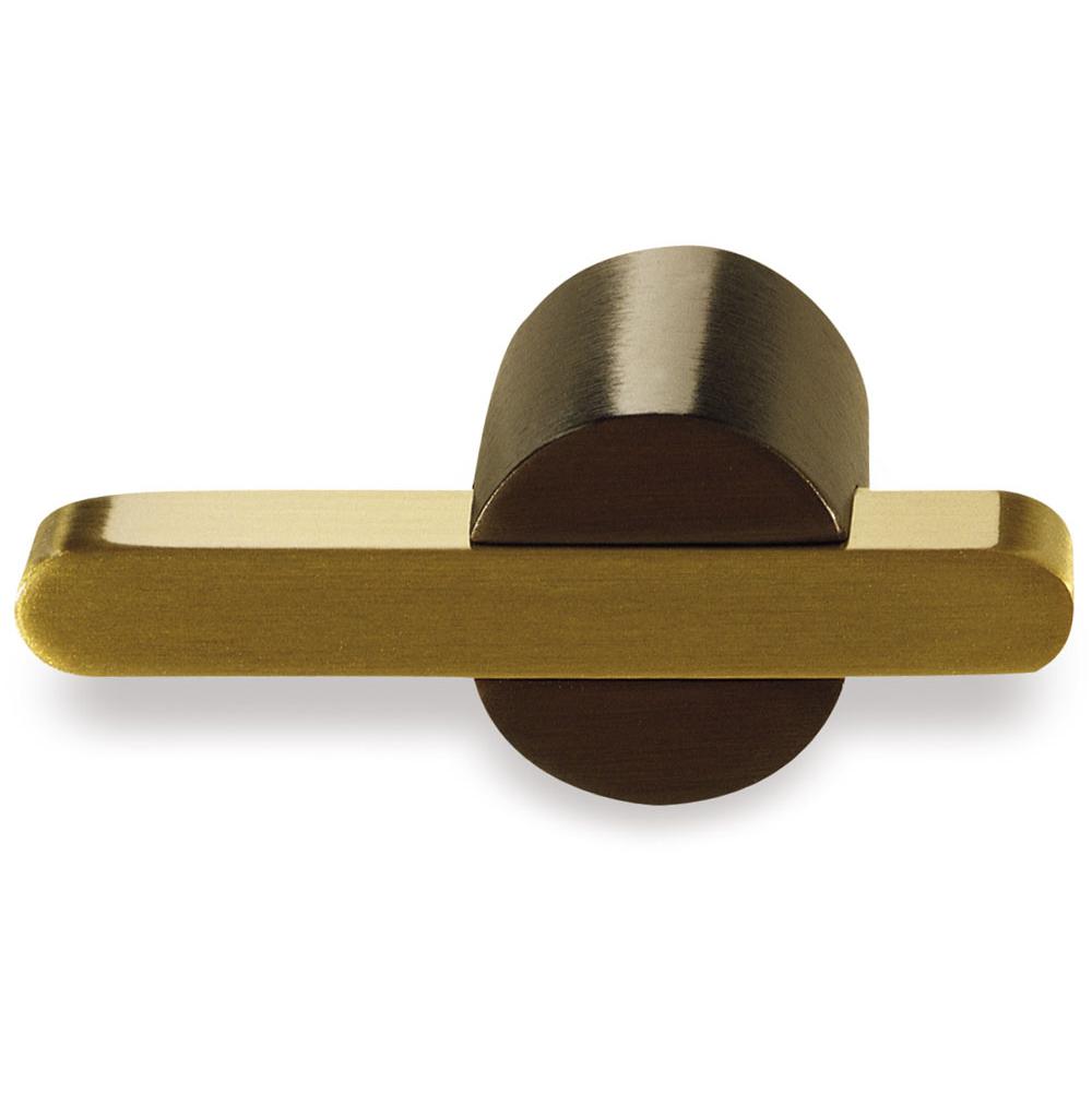 Colonial Bronze T Cabinet Knob Hand Finished in Matte Satin Black and Antique Copper
