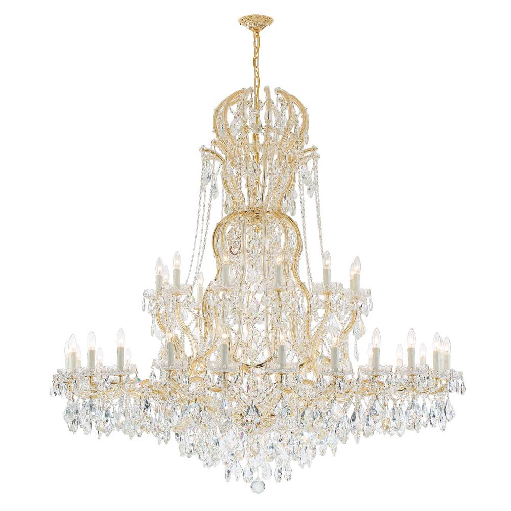 Crystorama Maria Theresa 37 Light Clear Crystal Gold Chandelier
