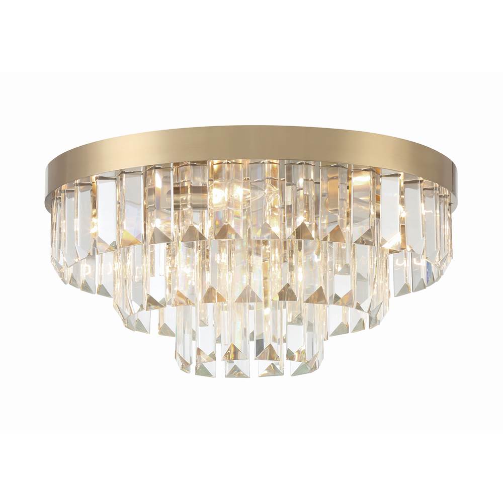 Crystorama Hayes 8 Light Aged Brass Ceiling Mount