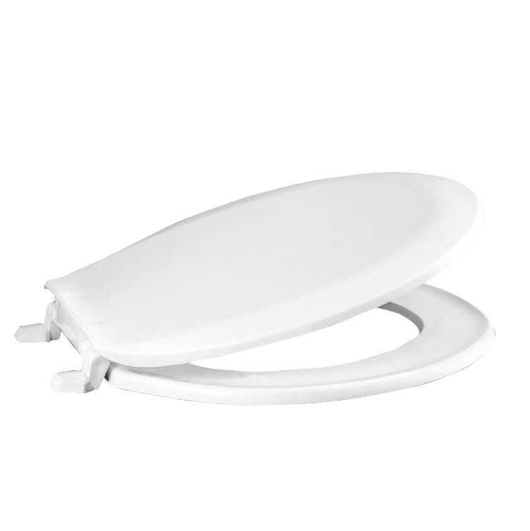 Centoco Standard Plastic Toilet Seat, Closed Front With Cover,  White, Regular Bowl