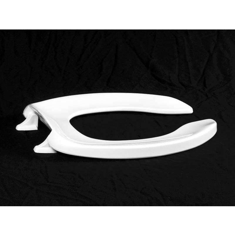 Centoco Luxury Plastic Toilet Seat, Open Front Less Cover, White, Elongated Bowl with FAST-N-LOCK Technology